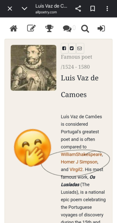 Camões, Shakespeare & Homer ... (J. Simpson)?!