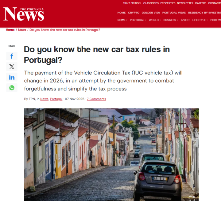 Do you know the new car tax rules in Portugal?