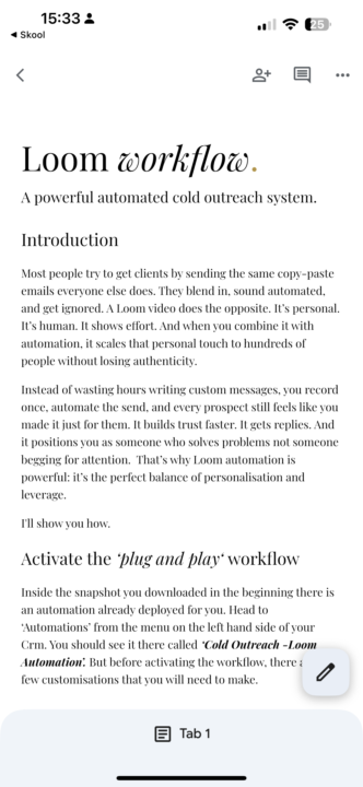 Loom Workflow incoming.