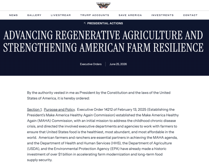 New Presidential Exec Order promoting Regenerative Agriculture