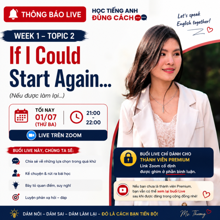 THỰC HÀNH NÓI TIẾNG ANH TRÊN ZOOM TỐI NAY 4/7