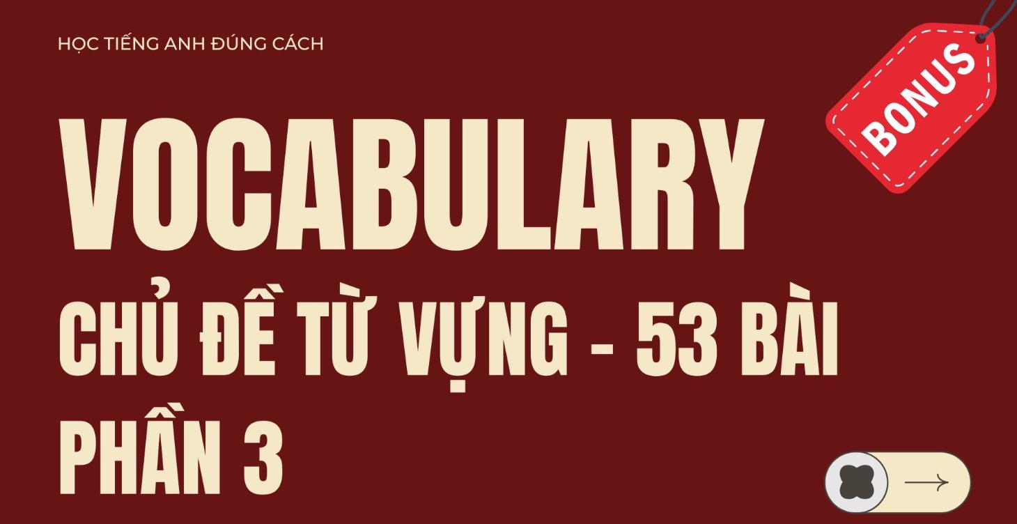 Từ vựng -video bài giảng +BT - theo Chủ đề phần 3