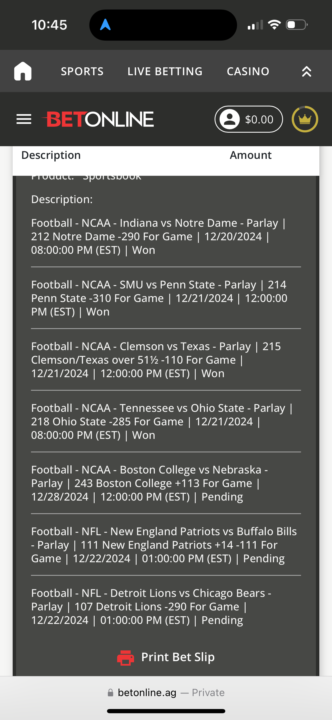 I should have put a few hundred on this parlay 