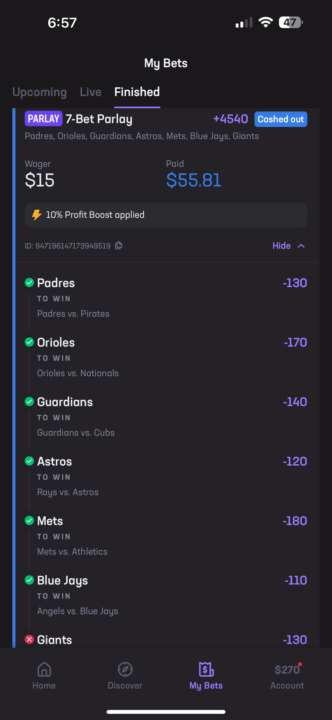 248% ROI using yesterday’s MLB value picks