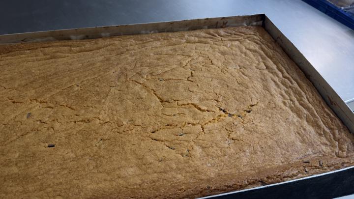 Sinking,flat, orange block cake 