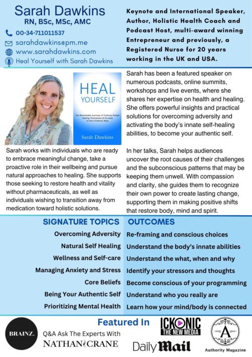 Speaker - Health and Natural Self-Healing