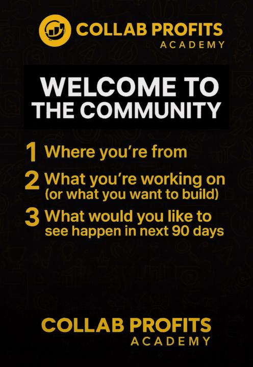 WELCOME TO COLLAB PROFITS!   Your first mission if you choose to accept.