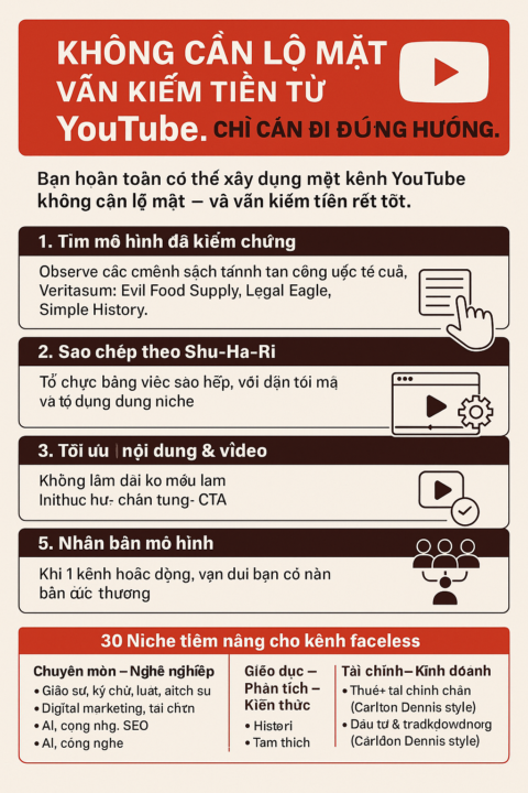 Không cần lộ mặt – vẫn kiếm tiền từ YouTube. 