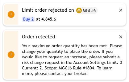 Max Order Quantity Met Issue