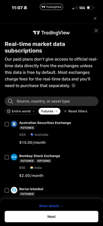 Real Time Market Trading View