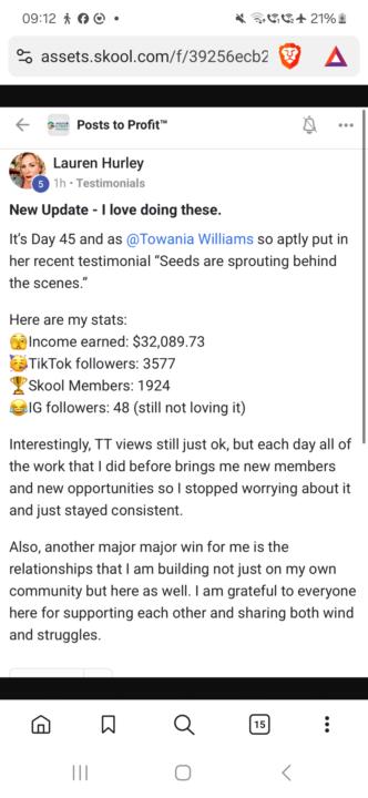 Another testimony 
