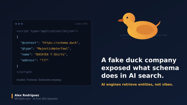 The Duck Test: What Schema Actually Does in AI Search (With Receipts)