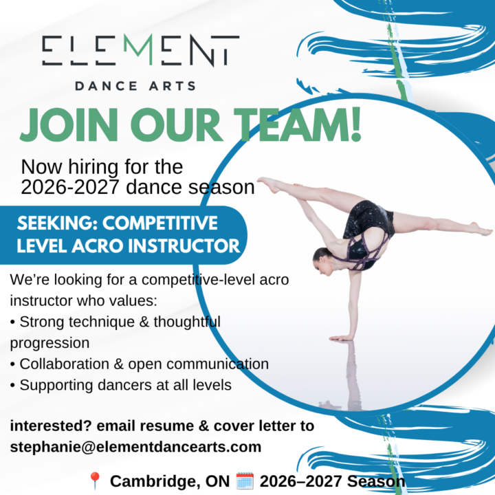 COMPETITIVE ACRO INSTRUCTOR – ELEMENT DANCE ARTS