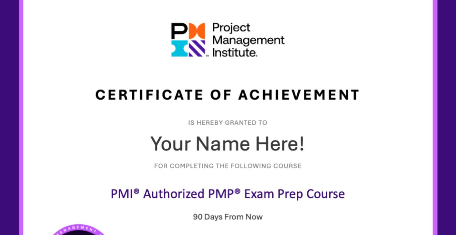 Free 90 Day Pass the PMP Challenge