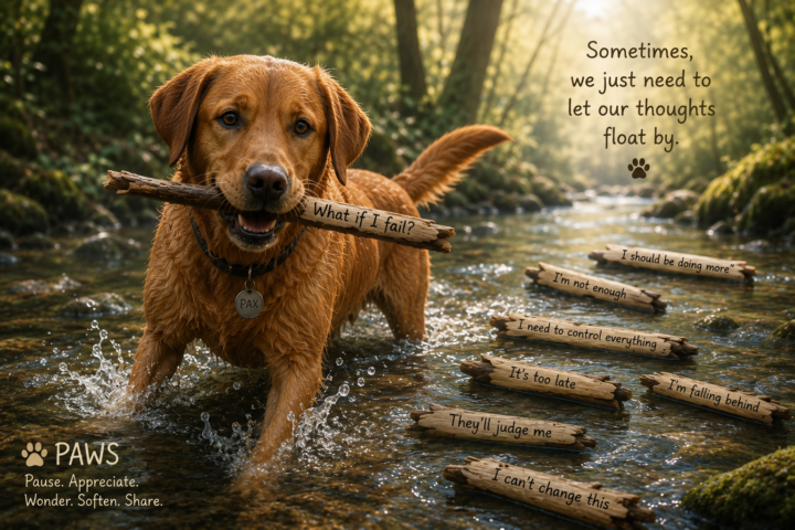 What if your dog could help you let go of the thoughts you've been carrying?
