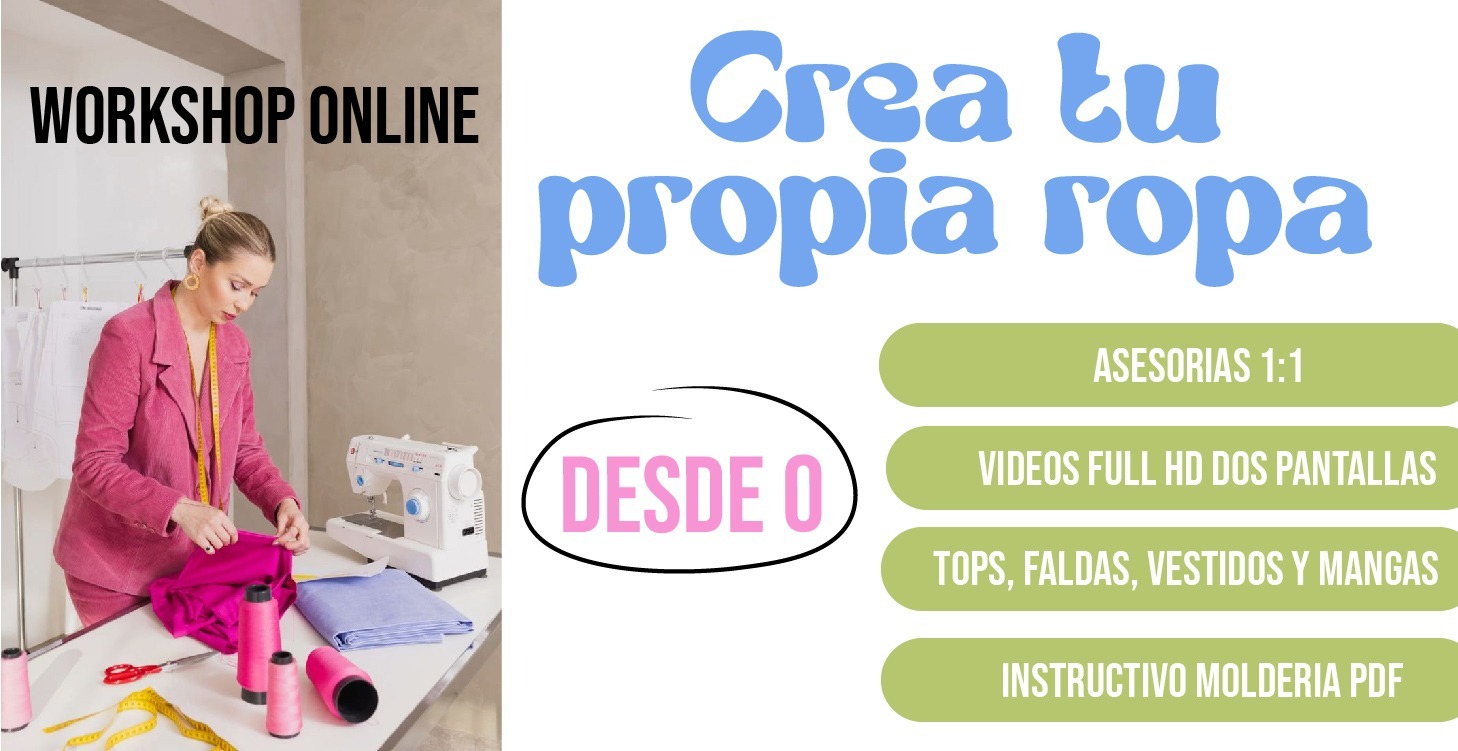 Diseña tu propia ropa desde 0 WORKSHOP ONLINE.