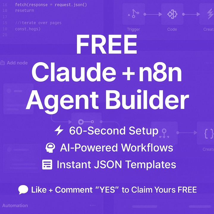 FREE Claude + N8N Agent Builder in 60 Seconds!