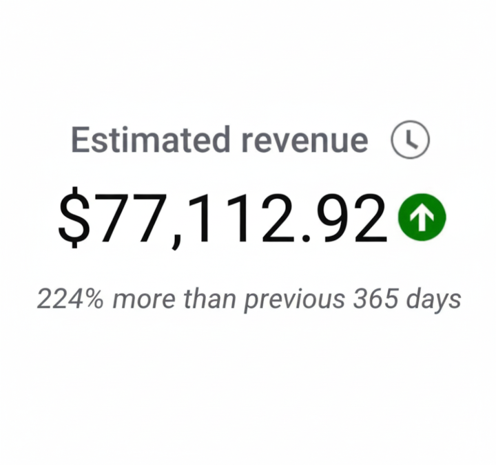💰 Just pulled in $77,112.92. That’s 224% MORE than last year...
