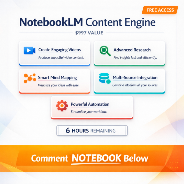 ⏰ FREE NotebookLM Content Engine Worth $997 (Final 6 Hours)