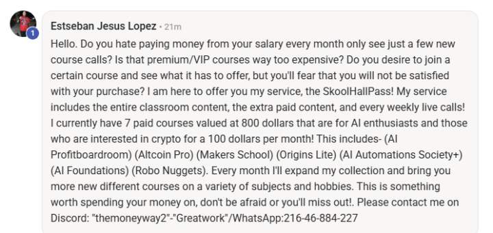 Important Notice to the Community