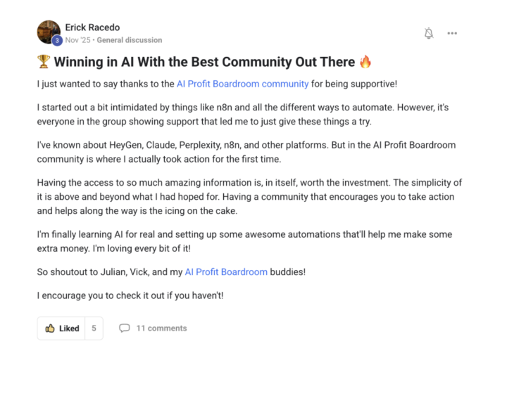 AI Profit Boardroom members continue to impress. Results speak for themselves.