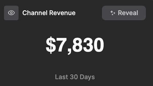 $7,830 in the Last 30 Days. No Face. No Fame. Just Strategy.