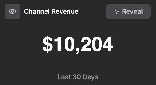 $10,204 in the last 30 days.