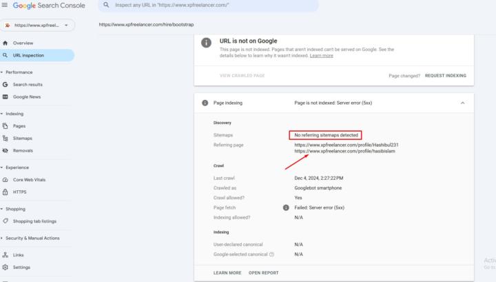 How to solve '' No referring sitemaps detected '' On Google search-console ?