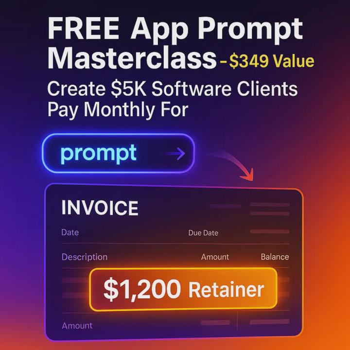 FREE App Prompt Masterclass (Regular Price $349)!