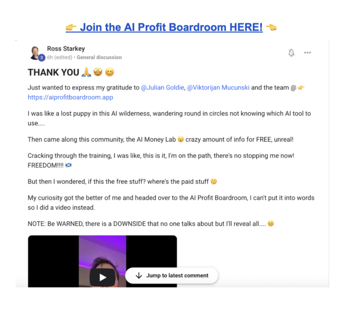 Proud of our AI Profit Boardroom community. Massive win.