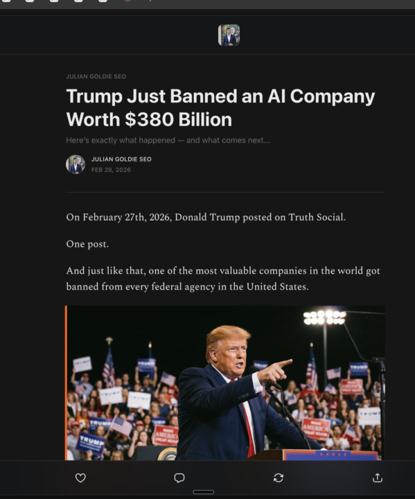Trump Just Banned an AI Company Worth $380 Billion
