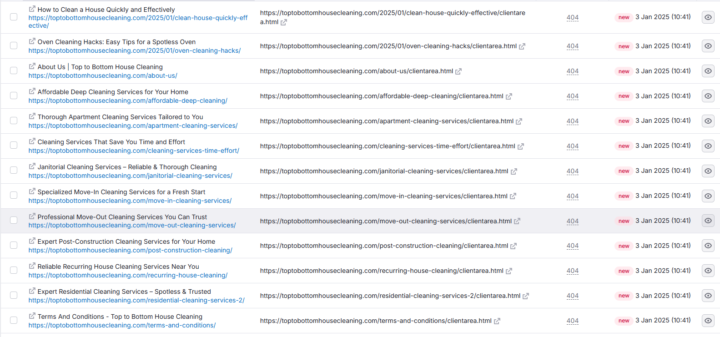 Problem with broken links