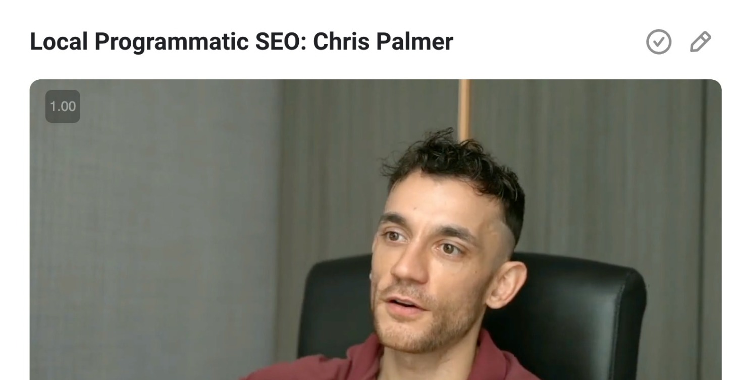 Local Programmatic AI SEO Training: Chris Palmer