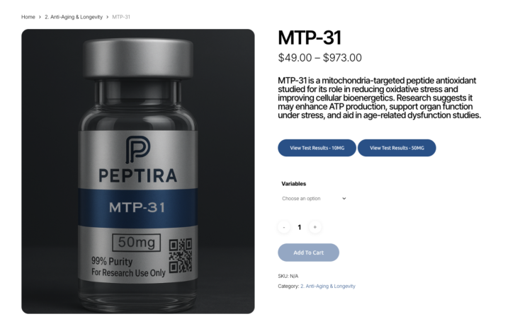 Quick Heads Up: SS-31 Getting Renamed to MTP-31 at Peptira