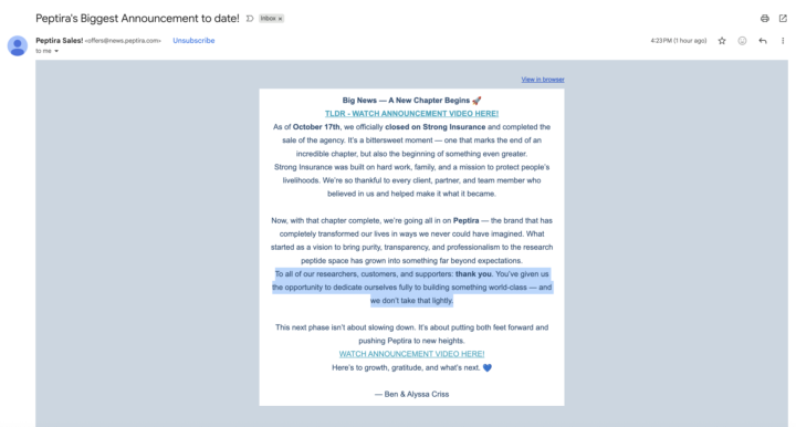 Special Announcement: Congratulations Mr. Peptira 