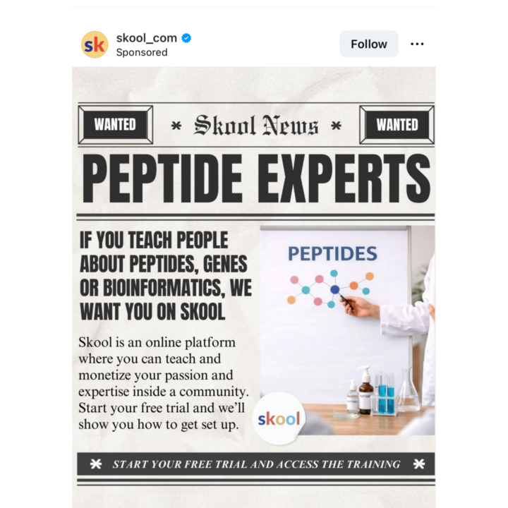 Skool Promoting Peptides... WTF is Happening?