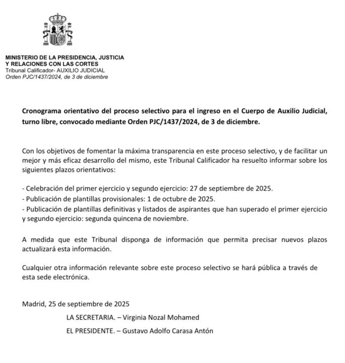 Cronogramas Previsión Exámenes Notas Sept 2025