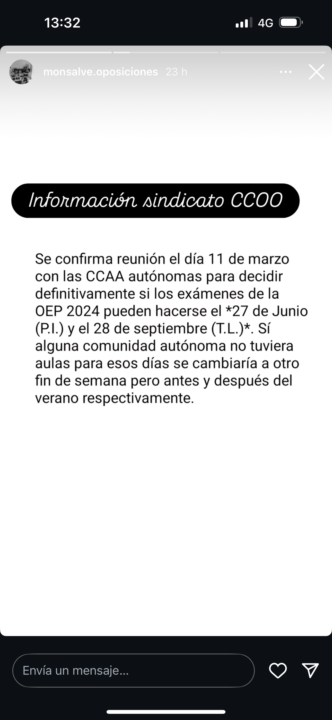 Parece que todo apunta a que será después de verano EXAMEN TURNO LIBRE 