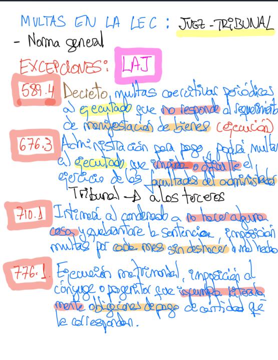 Multas en la LEC: Juez-LAJ