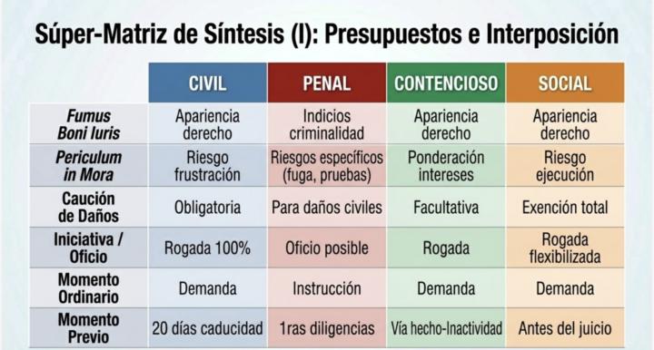 MEDIDAS CAUTELARES EN LAS 4 JURISDICCIONES