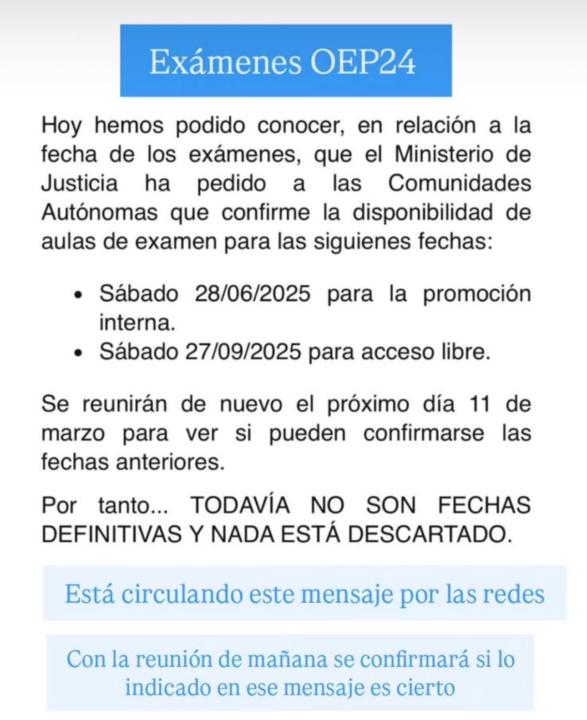 Rumores sobre la POSIBLE FECHA DE EXÁMENES para turno libre 
