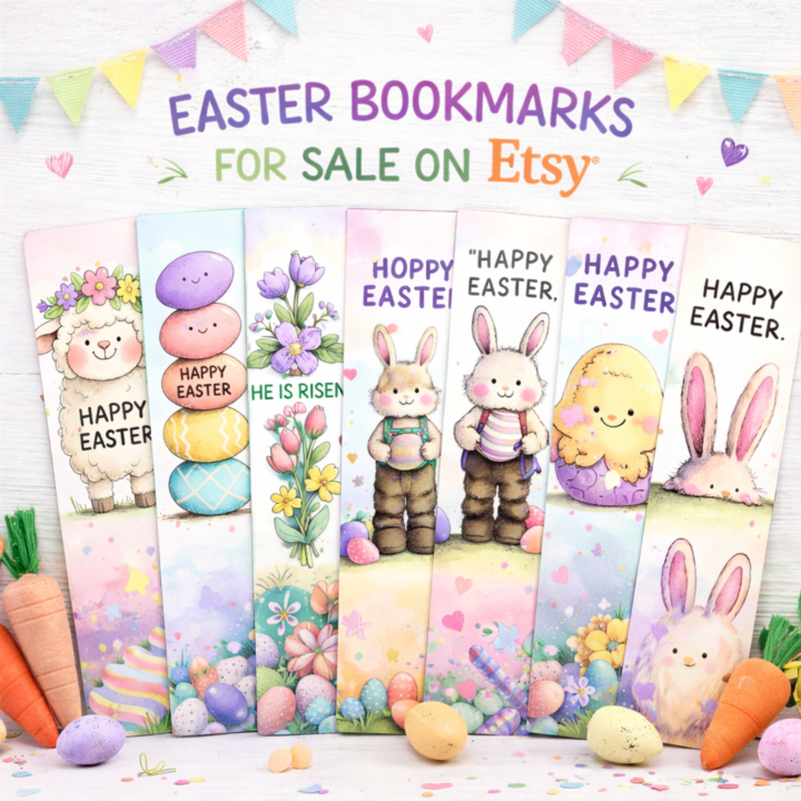 🪄🎁Freebie Friday | Easter Bookmarks x 12 PNGs