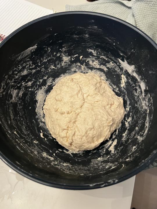 Just mixed the Ingredients now waiting one hour for our first stretch and fold! 