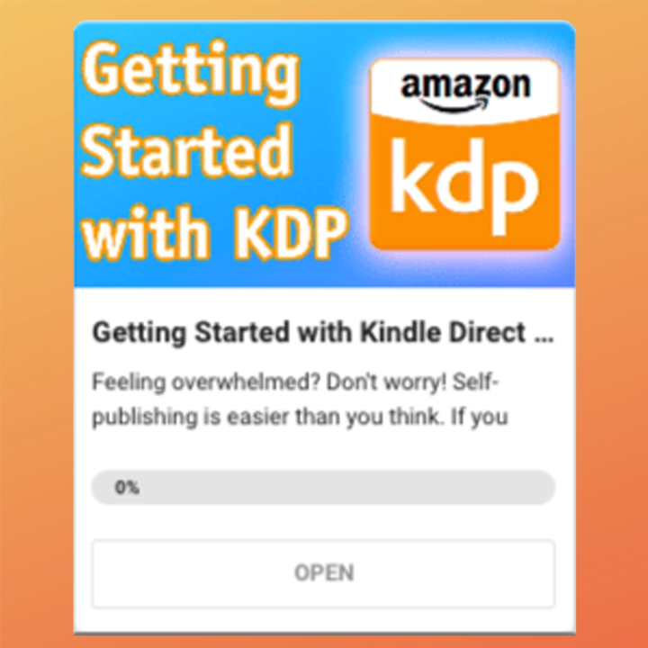 New to KDP? Check out the "Getting Started with KDP" course in the CLASSROOM