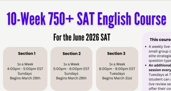 SAT English 750+ Program
