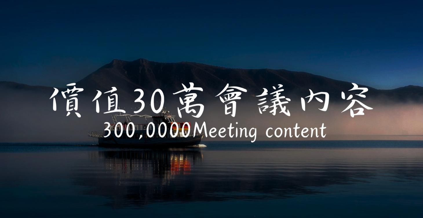 價值30萬的會議內容