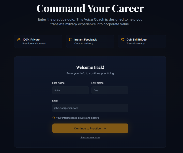 🚀 WIN: Built an AI Coach for a U.S. Military Audience