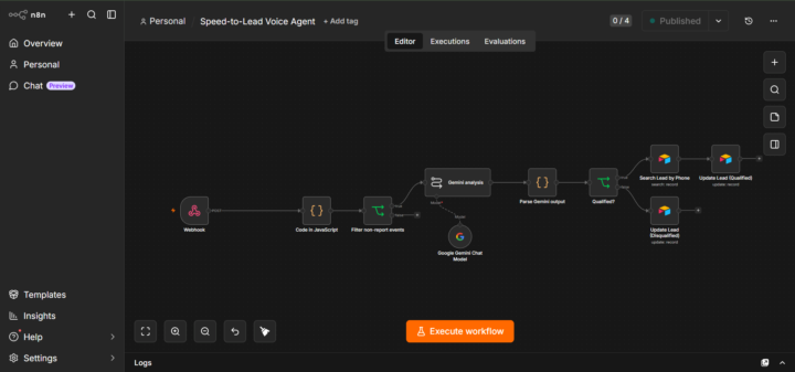 Build 3: Speed-to-Lead Voice Agent for Smith Solar, built on Vapi + n8n + Gemini + Airtable