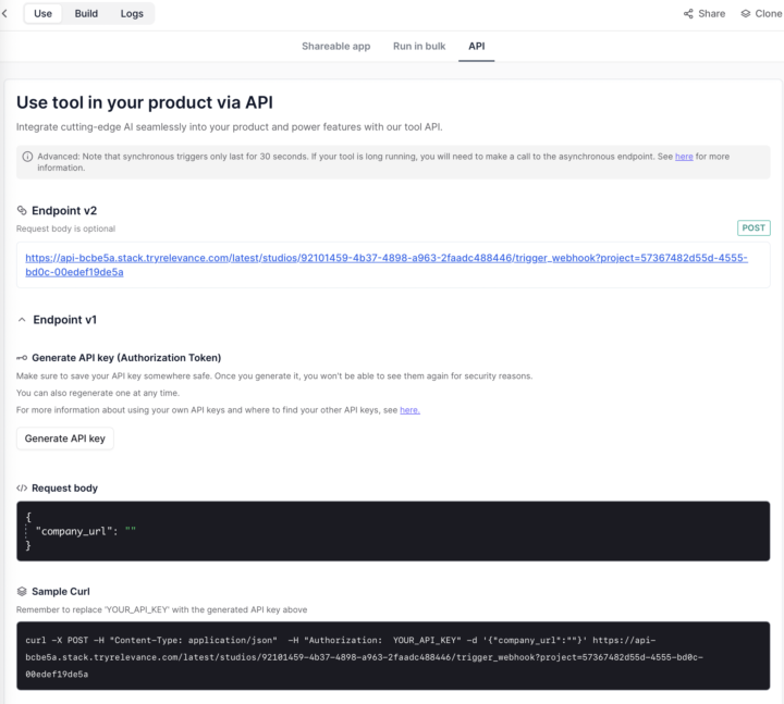 Issue with building my Company Research Tool on Relevance