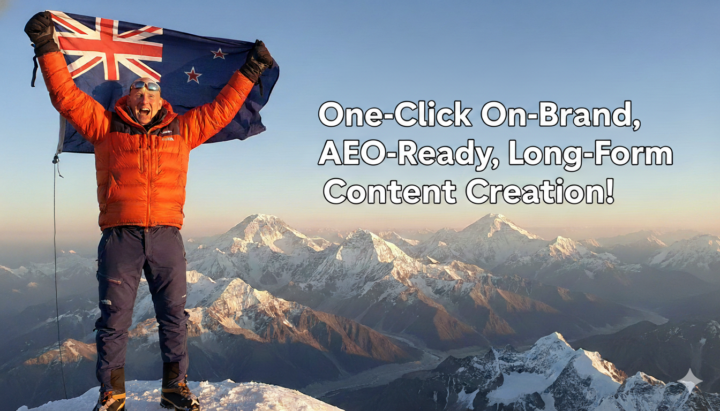 Celebrating! One-Click, On-Brand, AEO-Ready, Long-Form Content Creation!